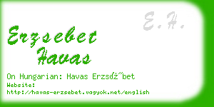erzsebet havas business card